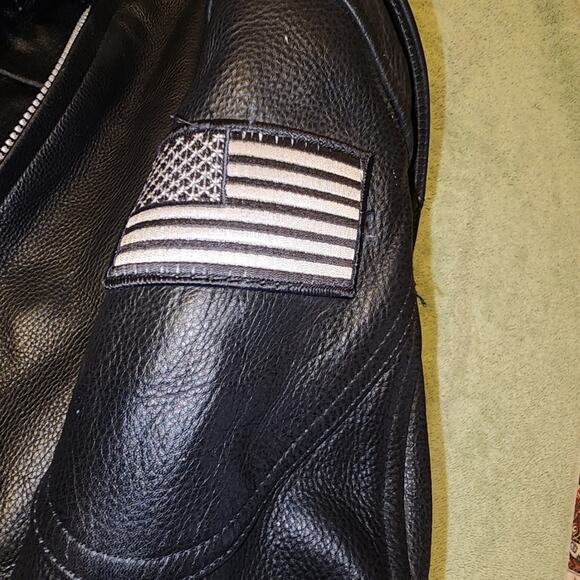 WILSONS  EUC OPEN ROAD SIZE 2XL MENS  LEATH 911 MEMORIAL RIDE BIKER JACKET COAT - Picture 10 of 15